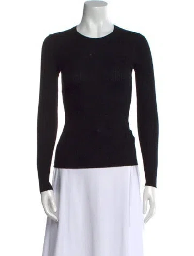 Pre-owned Theory Merino Wool Crew Neck Sweater In Black