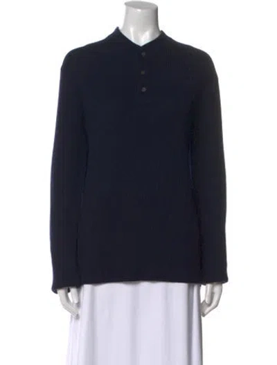 Pre-owned Theory Merino Wool Crew Neck Sweater In Black