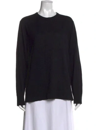 Pre-owned Theory Merino Wool Crew Neck Sweater In Black