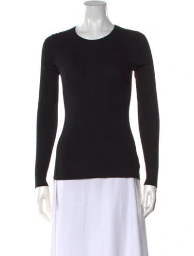 Pre-owned Theory Merino Wool Crew Neck Sweater In Black
