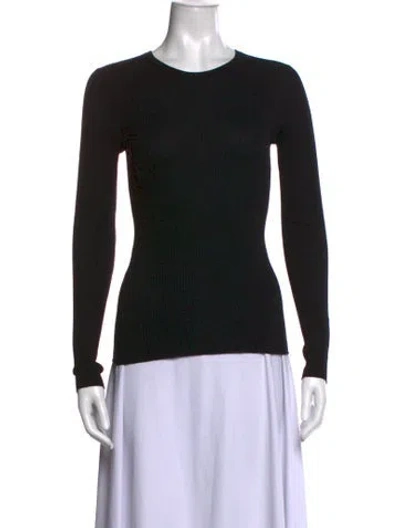 Pre-owned Theory Merino Wool Crew Neck Sweater In Black