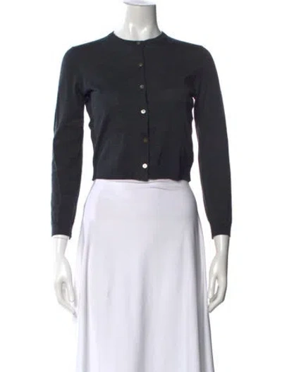 Pre-owned Theory Merino Wool Crew Neck Sweater In Blue