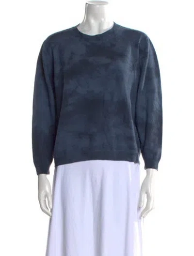 Pre-owned Theory Merino Wool Crew Neck Sweater In Blue