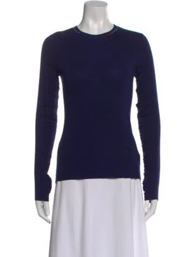 Pre-owned Theory Merino Wool Crew Neck Sweater In Blue