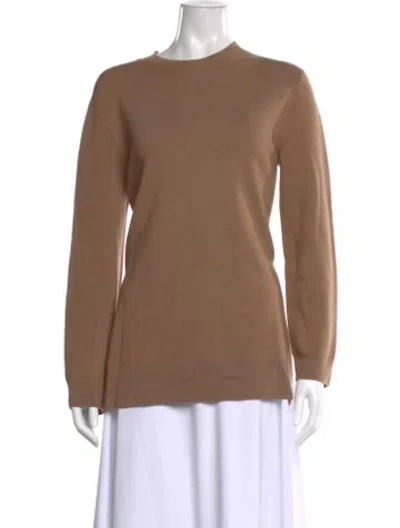 Pre-owned Theory Merino Wool Crew Neck Sweater In Brown