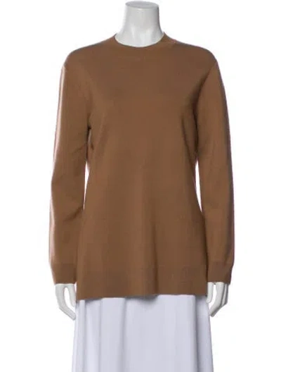 Pre-owned Theory Merino Wool Crew Neck Sweater In Brown