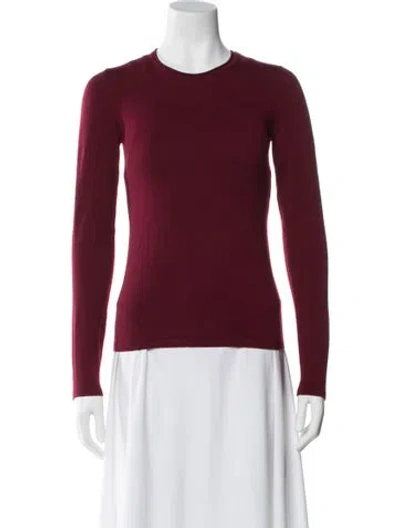 Pre-owned Theory Merino Wool Crew Neck Sweater In Burgundy