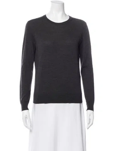 Pre-owned Theory Merino Wool Crew Neck Sweater In Gray
