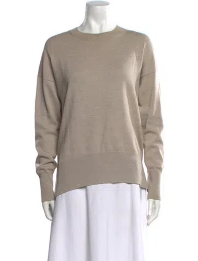 Pre-owned Theory Merino Wool Crew Neck Sweater In Neutral