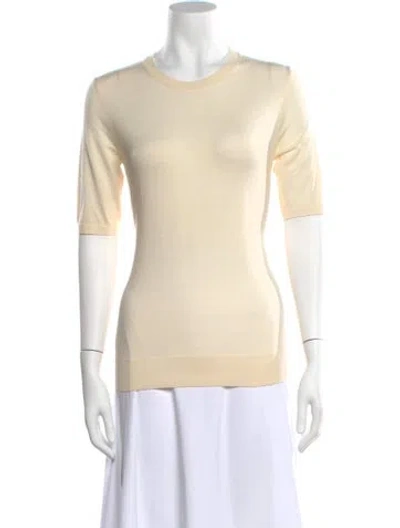 Pre-owned Theory Merino Wool Crew Neck Sweater In Neutral