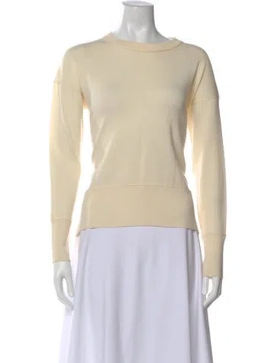 Pre-owned Theory Merino Wool Crew Neck Sweater In Neutral