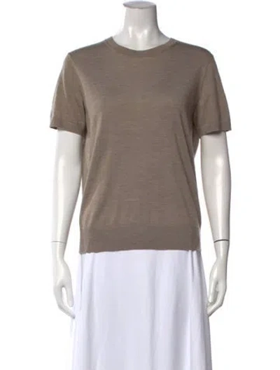 Pre-owned Theory Merino Wool Crew Neck Sweater In Neutral