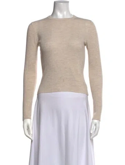 Pre-owned Theory Merino Wool Crew Neck Sweater In Neutrals
