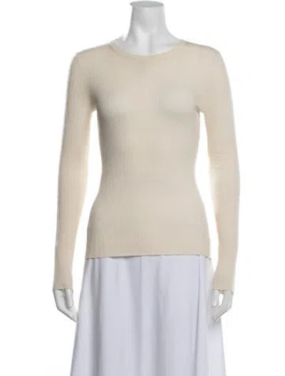 Pre-owned Theory Merino Wool Crew Neck Sweater In Neutrals
