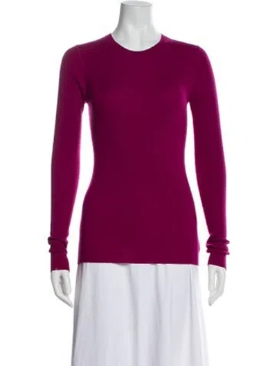 Pre-owned Theory Merino Wool Crew Neck Sweater In Pink