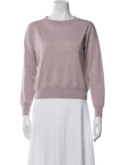 Pre-owned Theory Merino Wool Crew Neck Sweater In Pink