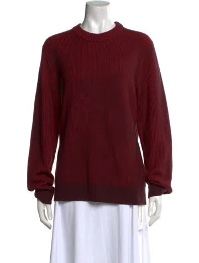 Pre-owned Theory Merino Wool Crew Neck Sweater In Red