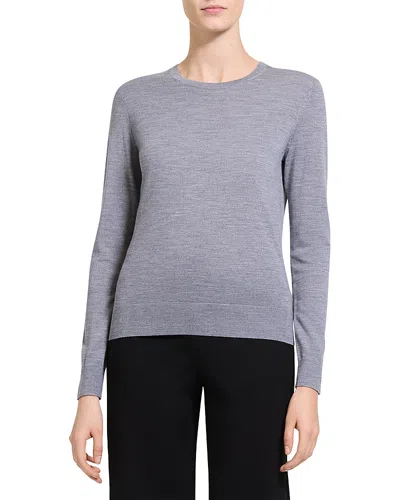 Theory Merino Wool Crewneck Sweater In Blue