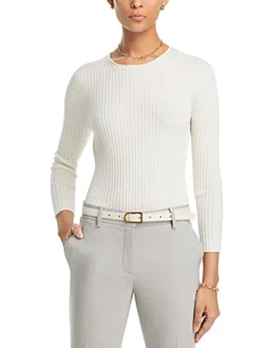 Theory Merino Wool Crewneck Jumper In New Ivory