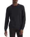 Theory Honeycomb Merino Wool Crewneck Sweater In Mink Melange