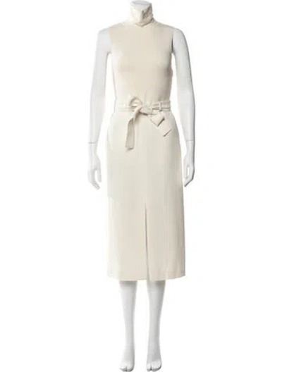 Pre-owned Theory Merino Wool Knee-length Dress In White