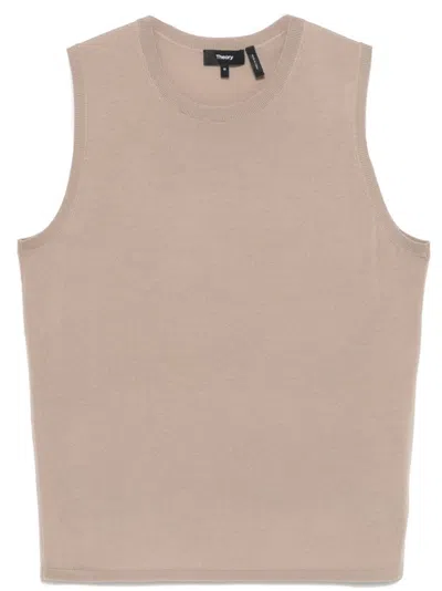 Theory Merino Wool Knitted Top In Multicolor