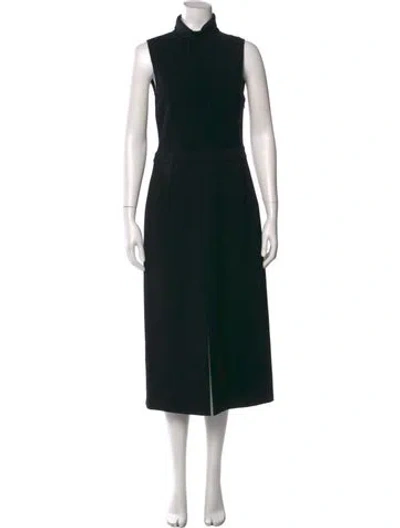 Pre-owned Theory Merino Wool Long Dress In Black