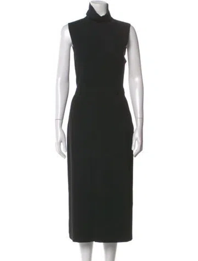 Pre-owned Theory Merino Wool Long Dress In Black