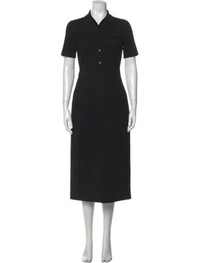 Pre-owned Theory Merino Wool Long Dress In Black