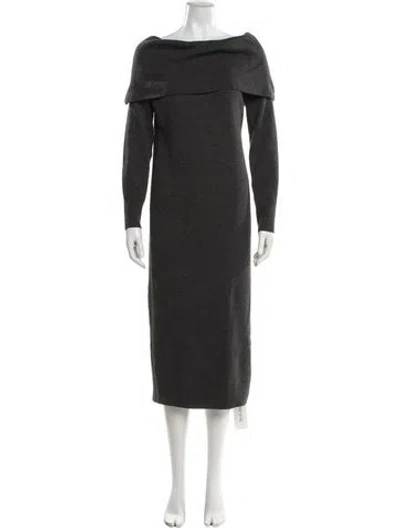 Pre-owned Theory Merino Wool Long Dress W/ Tags In Gray