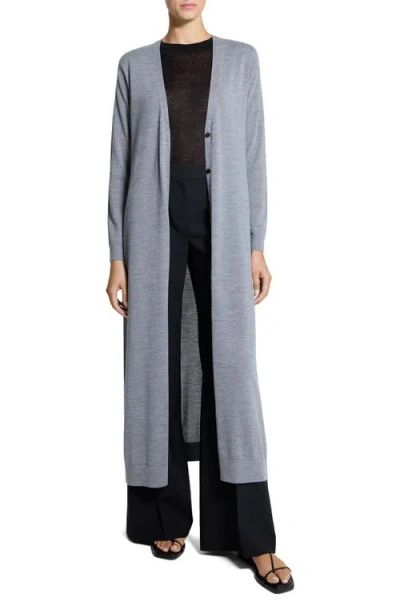 Theory Merino Wool Longline Cardigan In Blue
