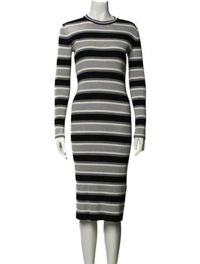 Pre-owned Theory Merino Wool Midi Length Dress In Gray