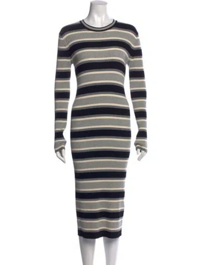 Pre-owned Theory Merino Wool Midi Length Dress In Multi