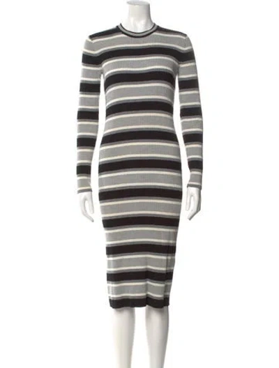 Pre-owned Theory Merino Wool Midi Length Dress In Multi