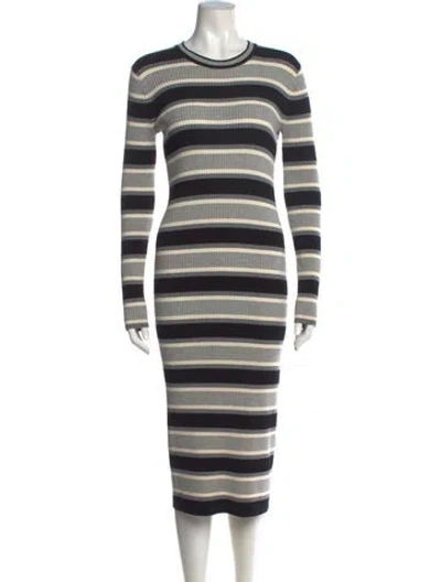 Pre-owned Theory Merino Wool Midi Length Dress In Multi