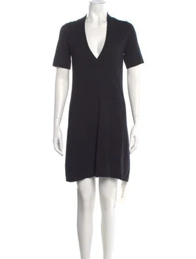 Pre-owned Theory Merino Wool Mini Dress In Black