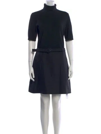 Pre-owned Theory Merino Wool Mini Dress In Black