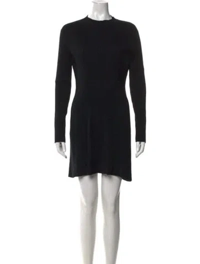 Pre-owned Theory Merino Wool Mini Dress In Black