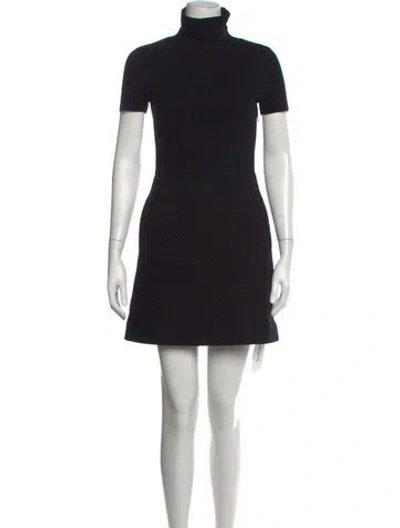 Pre-owned Theory Merino Wool Mini Dress In Black