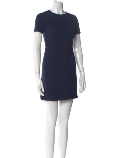 Pre-owned Theory Merino Wool Mini Dress In Blue