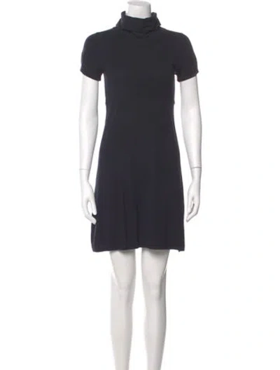 Pre-owned Theory Merino Wool Mini Dress In Blue