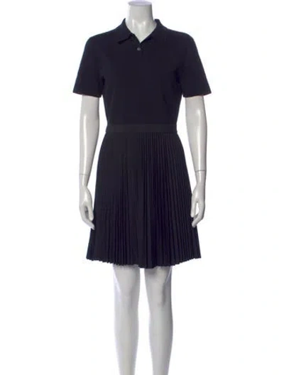 Pre-owned Theory Merino Wool Mini Dress In Blue