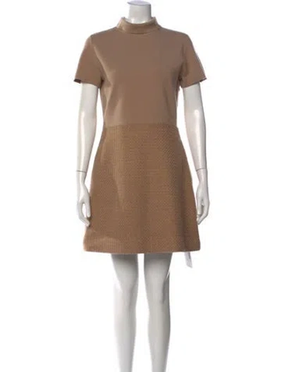 Pre-owned Theory Merino Wool Mini Dress In Brown