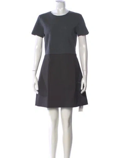 Pre-owned Theory Merino Wool Mini Dress In Gray