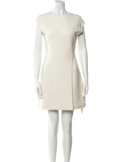 Pre-owned Theory Merino Wool Mini Dress In Neutrals