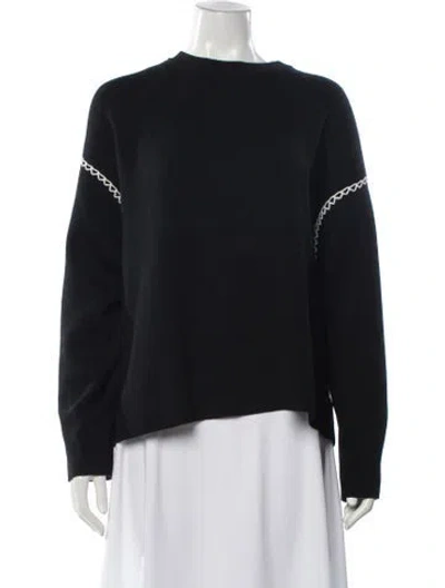 Pre-owned Theory Merino Wool Mock Neck Sweater In Black