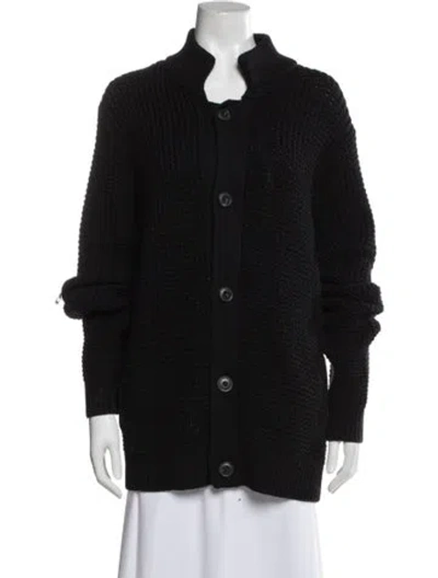 Pre-owned Theory Merino Wool Mock Neck Sweater In Black