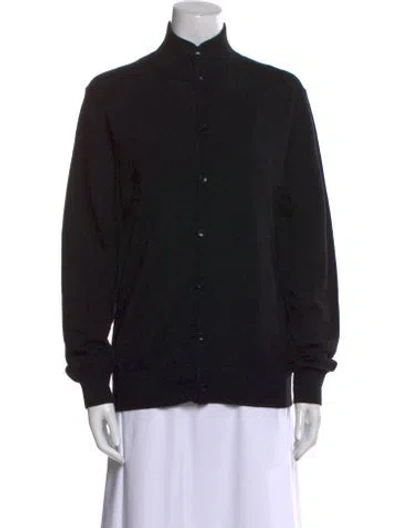 Pre-owned Theory Merino Wool Mock Neck Sweater In Black