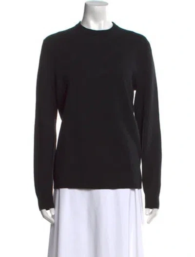 Pre-owned Theory Merino Wool Mock Neck Sweater In Black