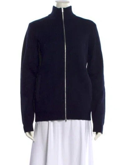 Pre-owned Theory Merino Wool Mock Neck Sweater In Black